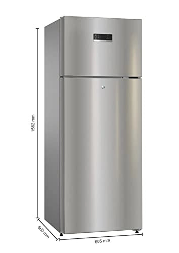 Bosch 263L 3 Star Inverter Frost Free Double Door Refrigerator (CTN27S03NI, Sparkly Steel)