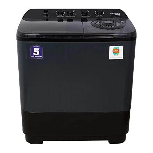 Lloyd 12 Kg 5 Star Semi-Automatic Top Load Washing Machine (GLWMS12ADGMA, Vibrant Grey Tub with Dark Grey Control Panel)