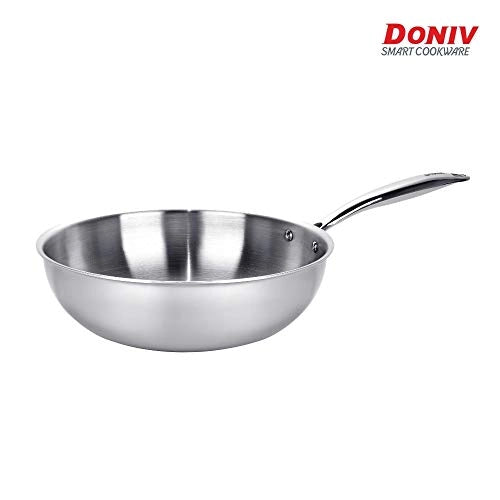 Doniv Titanium Triply Stainless Steel Wok - 4ltr