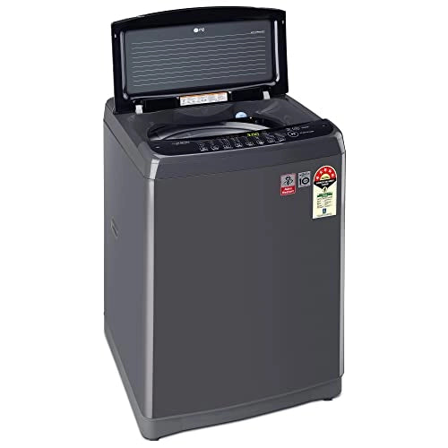 LG 10Kg 5 Star Smart Inverter Fully-Automatic Top Load Washing Machine (T10SJMB1Z, Middle Black, TurboDrum | Jet Spray+)