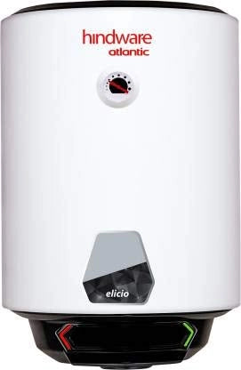 Hindware Atlantic 15 L Storage Water Geyser (Elicio, White, Black)