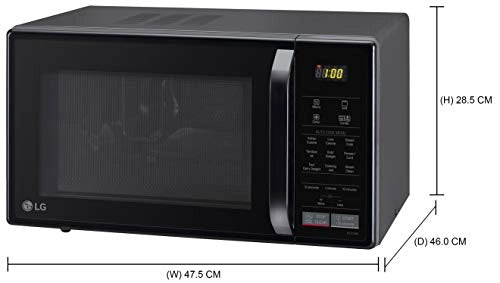 LG 21 L Convection Microwave Oven (MC2146BG, Glossy Black, With Starter Kit)