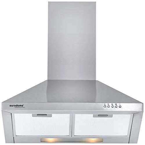 Eurodomo 60cm 850 m3/hr Chimney (Sapphire PB SS 60, 2 Cassette Filters, Stainless Steel))