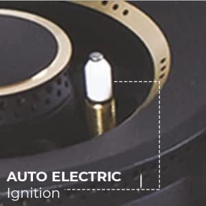 Elica Hob 3 Burner Auto Ignition Glass Top - Brass Gas Stove (Flexi AB HCT 360)