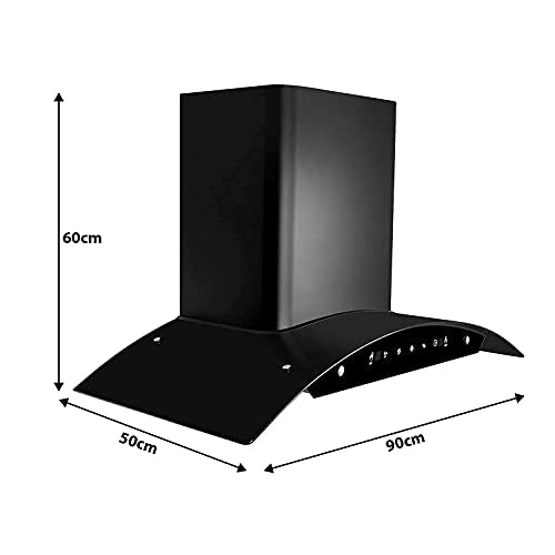 Faber 90 cm 1200 m3/hr Auto-Clean curved glass Kitchen Chimney (HOOD SUNNY HC SC 90, Filterless technology, MS TC, BK)