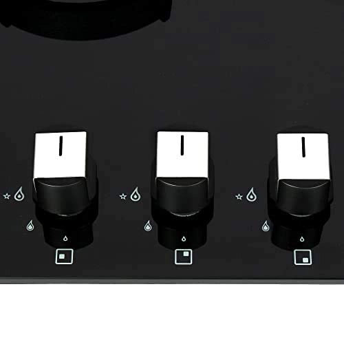 Faber Hob/Hobtop 4 Brass Burner Auto Electric Ignition,Glass Top (Nexus IND HT784 CRS BR CI AI) Black