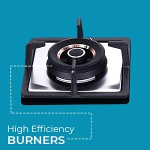 Elica Hob 3 Burner Auto Ignition Glass Top - Brass Gas Stove (Flexi AB HCT 360)