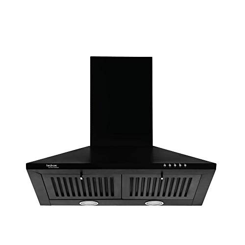 Hindware Marvia 60 cm 1000 m/hr Pyramid Kitchen Chimney With Double Baffle Filter (Black) (C100321)