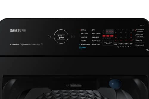 Samsung 9.0 kg Ecobubble 5 Star Fully Automatic Top Load Washing Machine with Heater (WA90BG4686BV/TL Black Caviar)