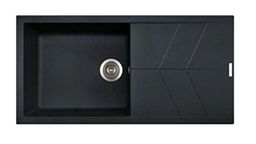 Carysil Composite of Granite and Quartz Standard Line Jazz Single Bowl with Drainer (Nero, 1000 x 500)
