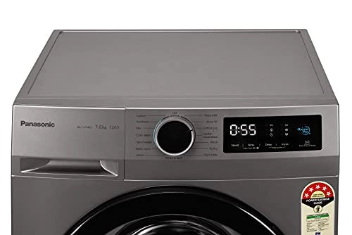 Panasonic 7 kg 5 Star Built-in Heater Fully Automatic Front Loading Washing Machine (NA-127MB3L01, Grey)