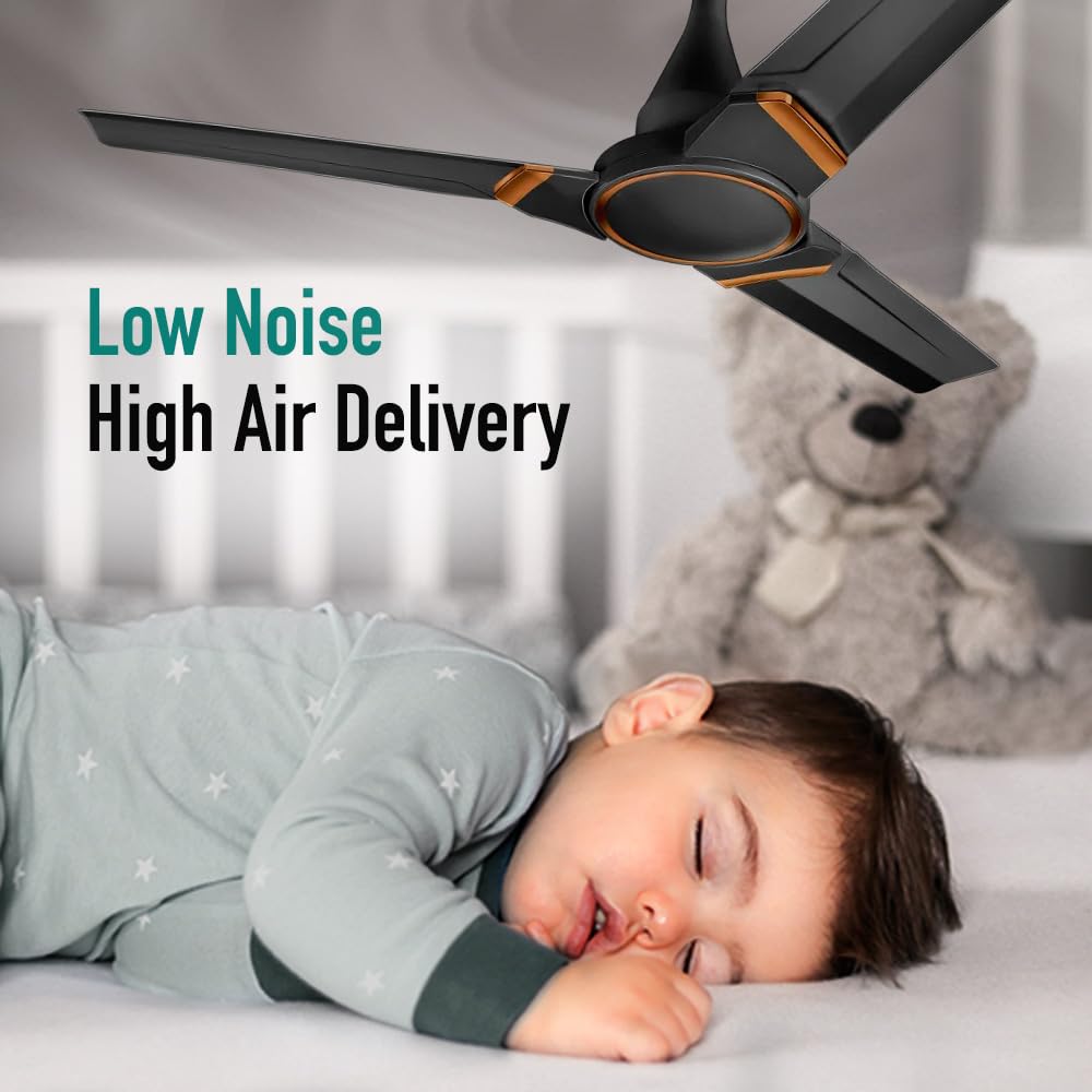 KUHL Prima A3 1200mm BLDC Ceiling Fan with Remote | INR 300 Off on Exchange | 5-Star Rated | High Airflow | Saves up to 65% Electricity | 5-Year Warranty | Black