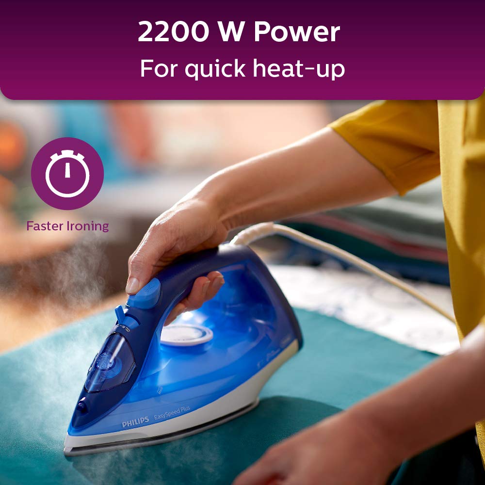 Philips EasySpeed Steam iron Ceramic soleplate 2200W Blue - GC2145/20