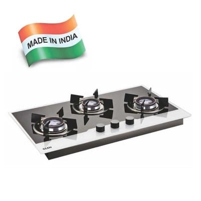 Glen 3 Burner Auto Ignition Built-in Glass Hob 1073 HT BW DB