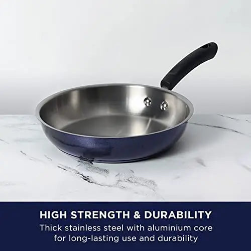Meyer Centennial Stainless Steel Fry Pan Induction Base 70637 22cm Blue Diamond