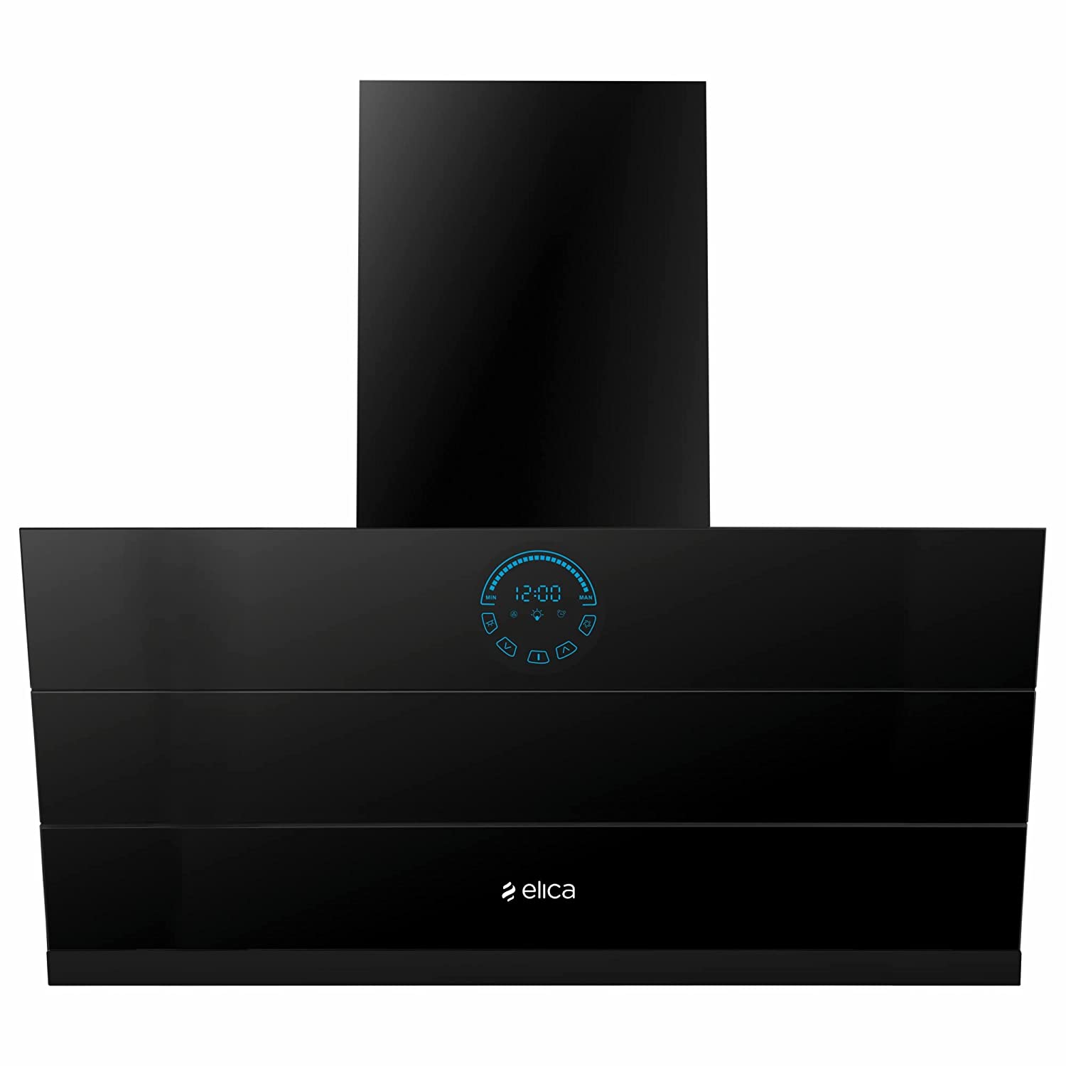 Elica 90 cm 1350 m3/hr Filterless Auto Clean Angular Chimney with 15 Years Warranty (EFL 108 HAC LTW VMS 90, Touch + Palm Sensor Control, Black)
