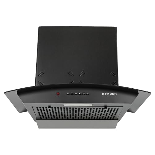 Faber 60cm 1150 m³/hr Autoclean Kitchen Chimney | Curved Glass | Filterless | Black Finish | Push Button Control | 8Yr Warranty on Motor 2Yr Comprehensive by Faber | HOOD ACE PRO IN 3D HC PB