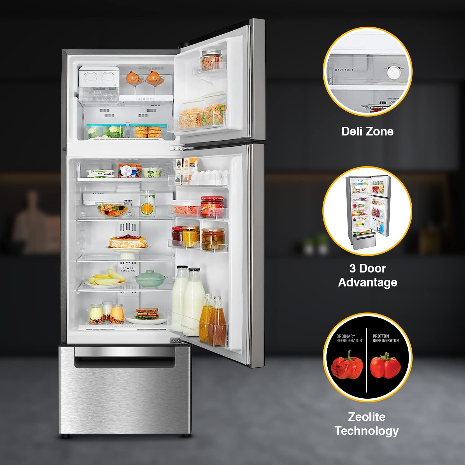 Whirlpool 260 L Frost Free Multi-Door Refrigerator(FP 283D Protton Roy, Alpha Steel)