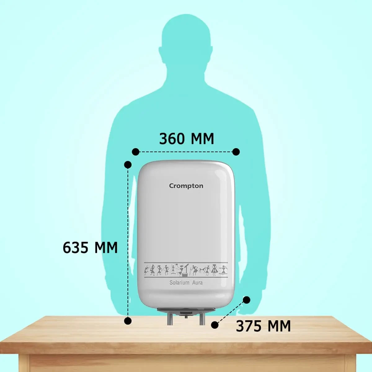 Crompton Solarium Aura 2000-Watt Storage Water Heater (White) - 25 Liter