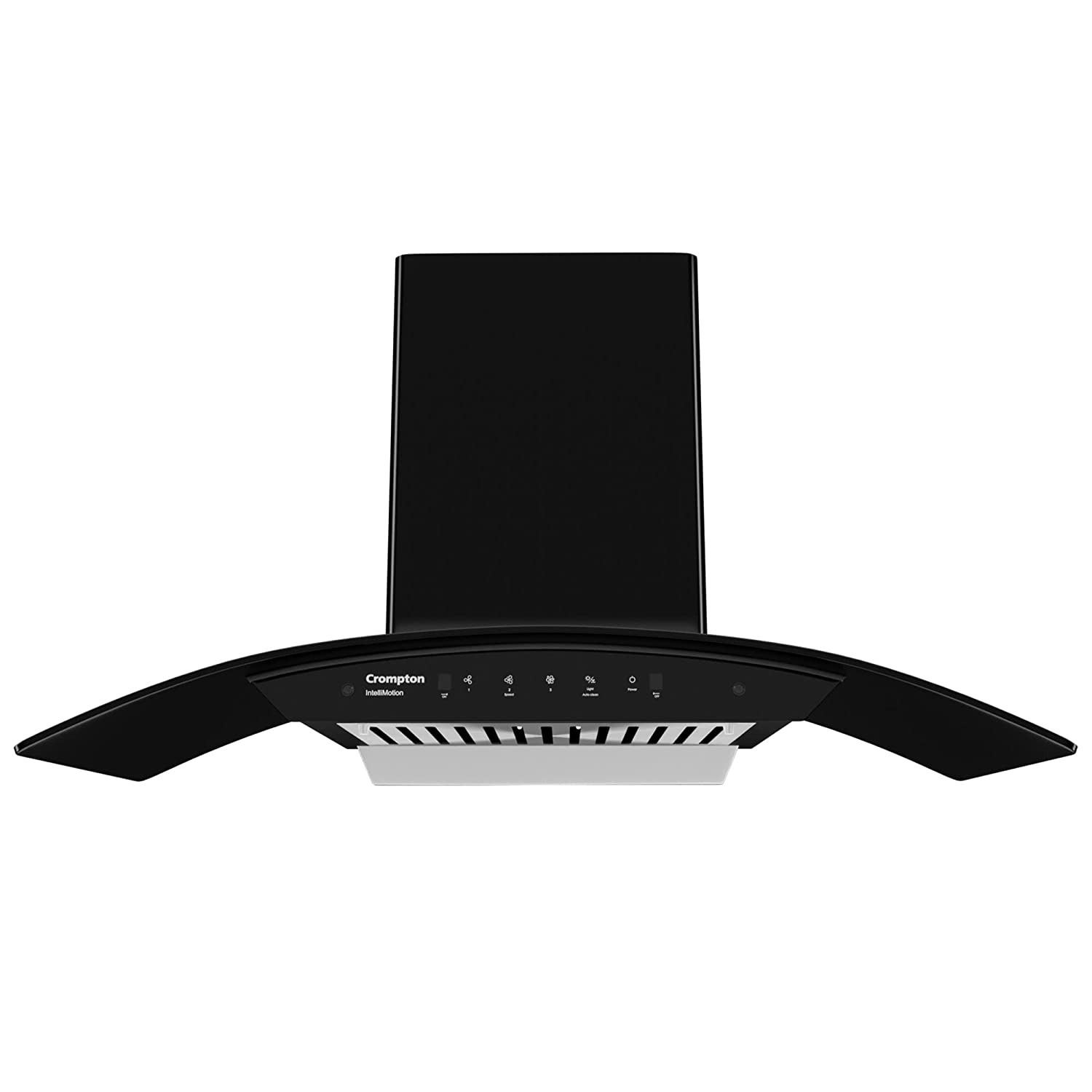 Crompton IntelliMotion Curved 90 cm Chimney Baffle Filter Black 990 m³/hr (CHD-IMC90BFA-MBL)
