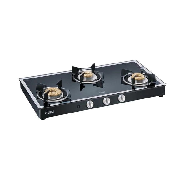 Glen 3 Burner Gas Stove 1038 GT Forged Burners Mirror Auto Ignition