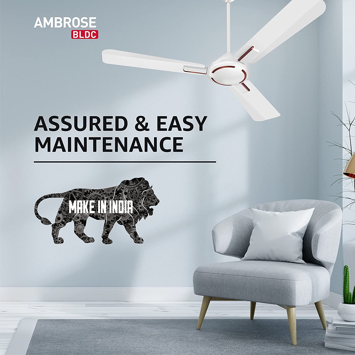 Havells Ambrose BLDC Ceiling Fan Pearl White Wood