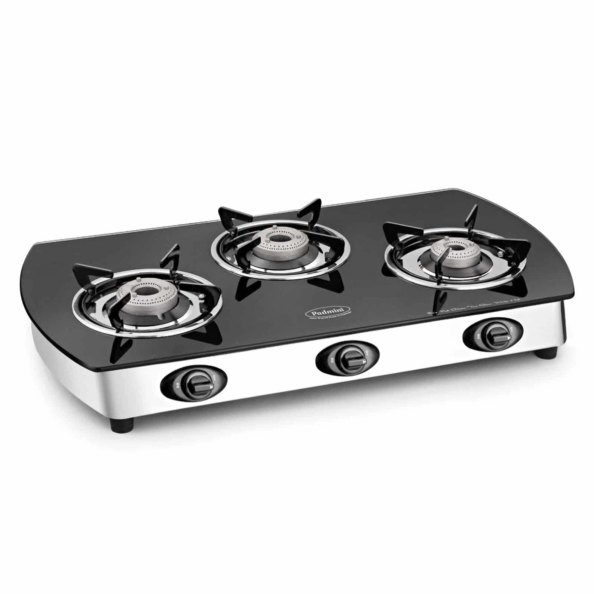 Padmini Gas Stove, 3 Burner, Black (CS-3GT Curve)