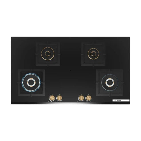 Bosch 90cm Chimney DWK98IJ60I + 90cm Hob Series 6 True Brass 3D PNF9B6G20I