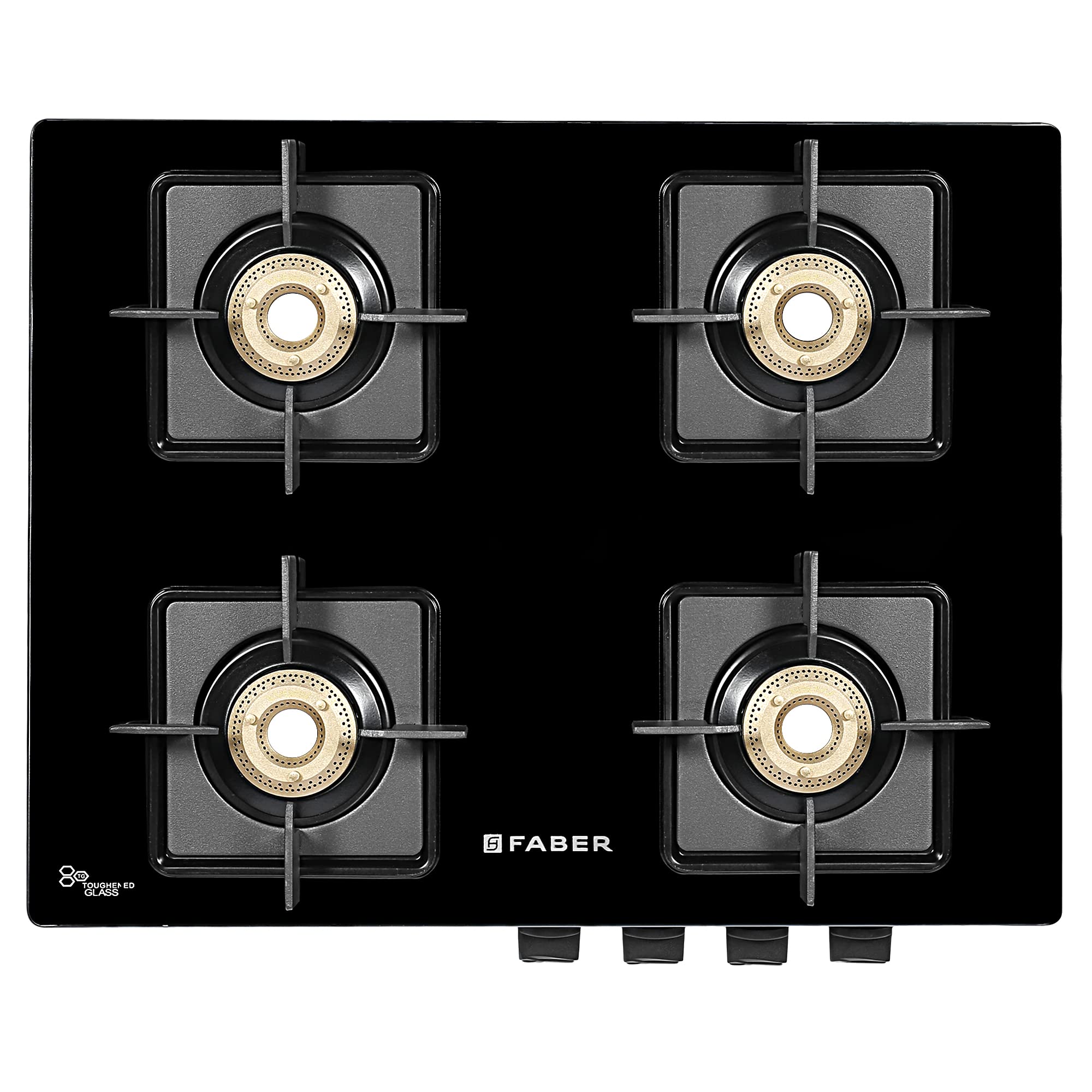 Faber Gas stove 4 burner glass cooktop (HOB COOKTOP LAZER 4BB BK) Black, Manual Ignition