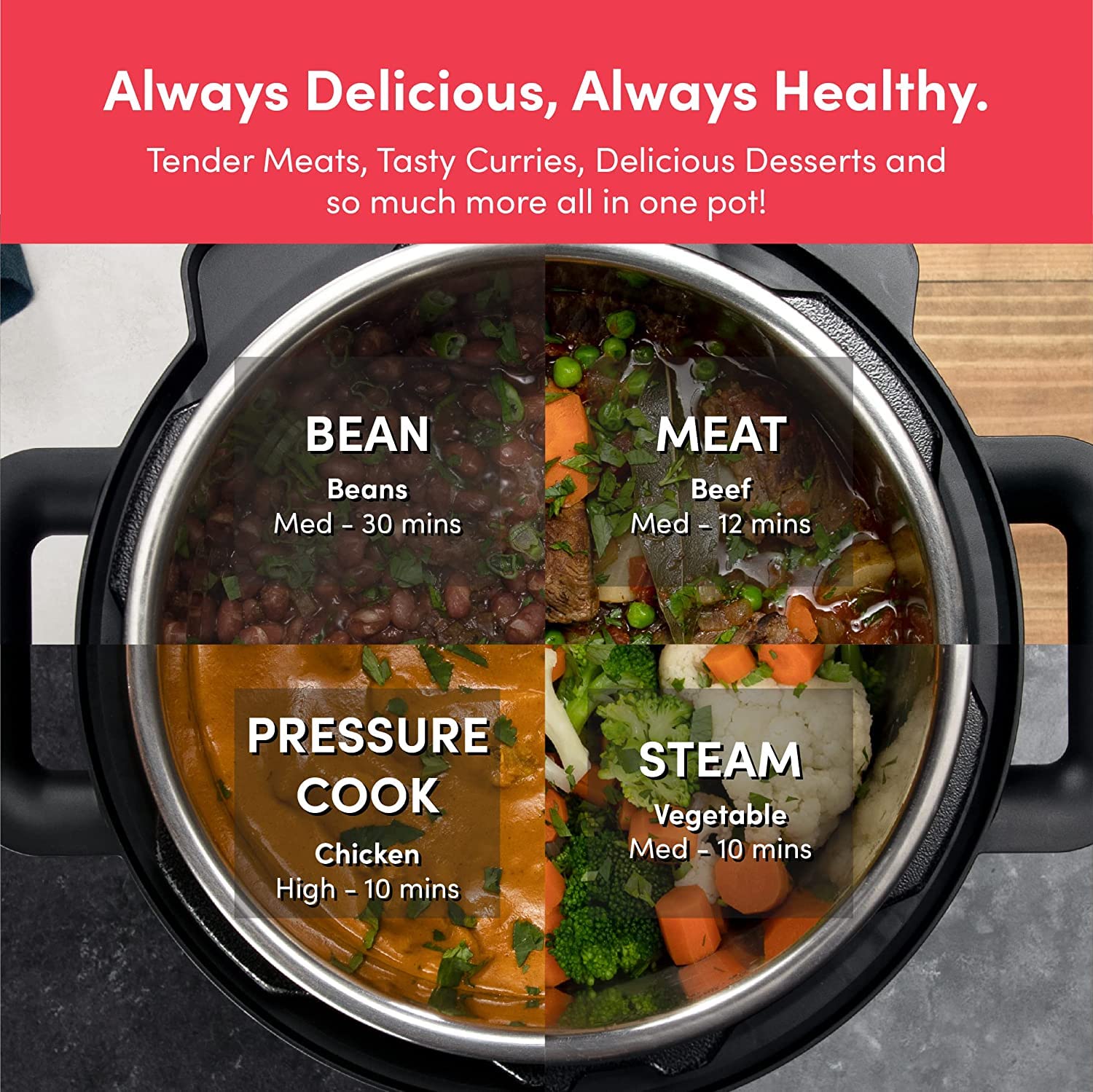 Nutricook Smart Pot 1000W: 9-in-1 Electric Pressure Cooker with Smart Lid