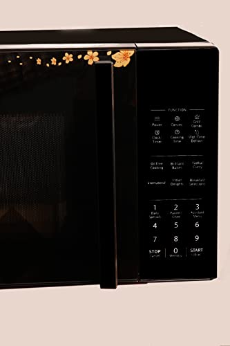 Haier 22L Convection Microwave Oven, 205 Auto cook Menus, 10 Power Levels, 4 Combination Cooking, Multistage Cooking, Auto Defrost, Child Lock (HIL22ECCFSD, Black)