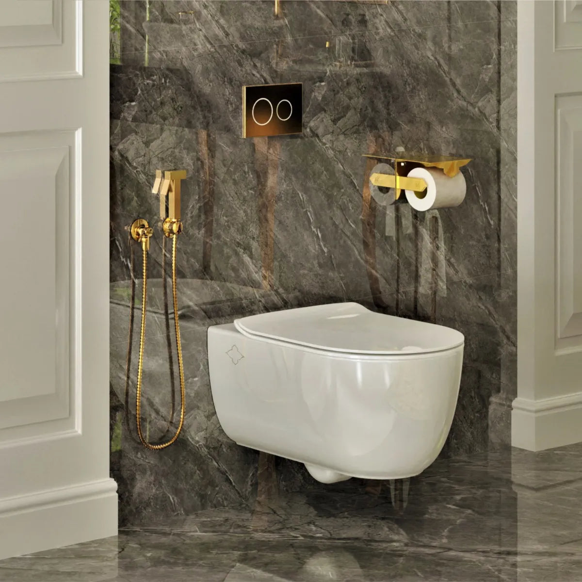 Sternhaggen FK-02 WC 2 White/Gold SH20003 - Water Closets
