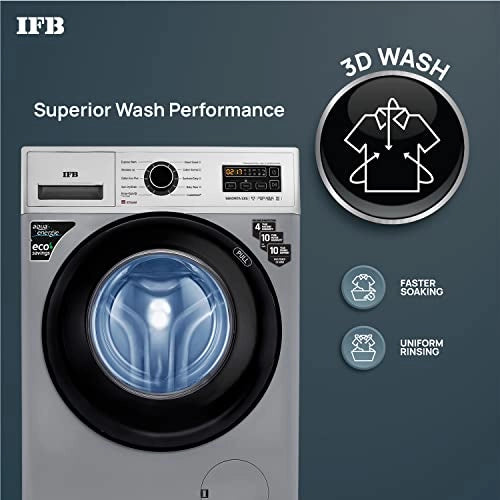 IFB 6.5 Kg 5 Star Front Load Washing Machine 2X Power Dual Steam (SENORITA SXS 6510, Silver & Black, Hard Water Wash)