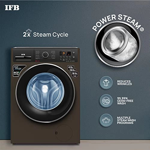 IFB 7 Kg 5 Star Front Load Washing Machine 2X Power Dual Steam (ELITE MXS 7012, Mocha, Hard Water Wash)