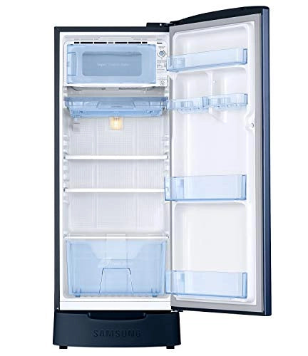 Samsung 192 L 3 Star inverter Direct Cool Single Door Refrigerator (RR20A282YCU/NL, Camellia Blue, Base stand drawer)