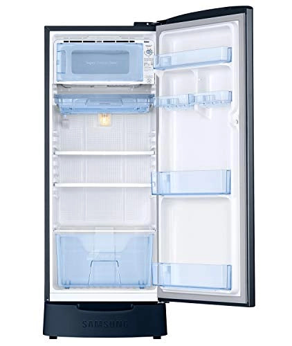 Samsung 192 L 2 Star Direct Cool Single Door Refrigerator (RR20A281BU8/NL, SAFFRON BLUE, Base stand drawer)