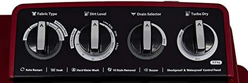 Whirlpool 9 Kg Semi-Automatic Top Loading Washing Machine (ACE XL 9,0, Coral Red, 3D Scrub Technology)