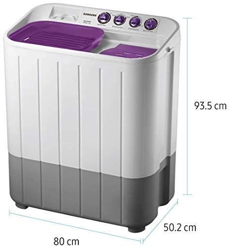 Samsung 7 Kg Inverter 5 star Semi-Automatic Top Loading Washing Machine (WT715QPNDMPXTL, Light Grey, Double storm tech)