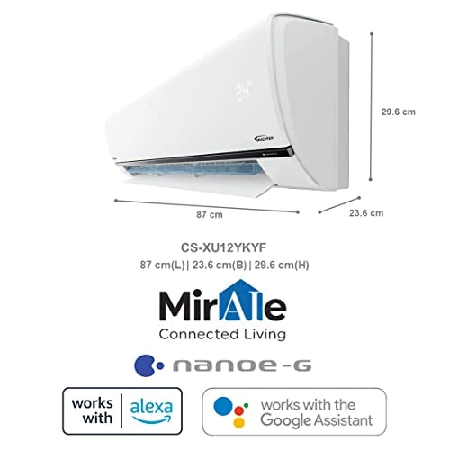 Panasonic 1 Ton 5 Star Wi-Fi Inverter Split Air Conditioner (Copper, Auto Convertible, nanoe-G Air Purification, 2022 Model, CS/CU-XU12YKYF, White)