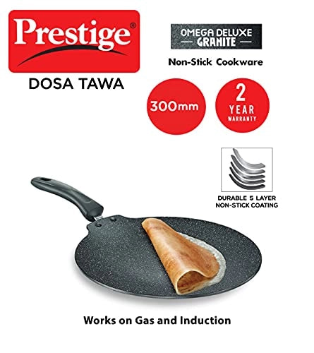 Prestige Omega Deluxe Granite Dosa Tawa, 300 MM
