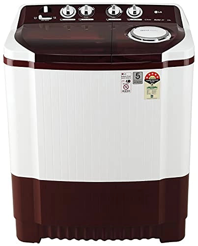 எல்ஜி 8.5 கிலோ 5 ஸ்டார் செமி-ஆட்டோமேட்டிக் டாப் லோடிங் வாஷிங் மெஷின் (P8535SRMZ, பர்கண்டி, ரோலர் ஜெட் பல்சேட்டர்), பெரியது