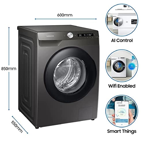 Samsung 7 Kg 5 Star AI Control & Wi-Fi, Fully-Automatic Front Loading Washing Machine (WW70T502NAN1TL, Digital Inverter)