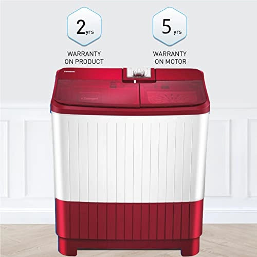 Panasonic 8 kg Semi-Automatic Top Loading Washing Machine (NA-W80H5RRB, Shiny red)