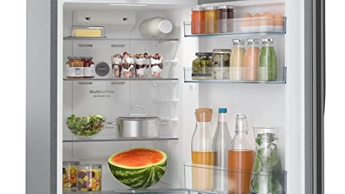 Bosch 263L 3 Star Inverter Frost Free Double Door Refrigerator (CTN27S03NI, Sparkly Steel)
