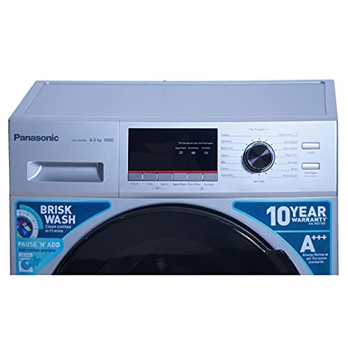 Panasonic 6 kg Fully-Automatic Front Loading Washing Machine (NA-106MB2L01, Silver, Inbuilt Heater)