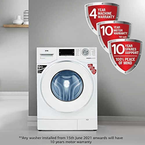 IFB 8.5 kg 5 Star Fully-Automatic Front Loading Washing Machine (EXECUTIVE PLUS VX ID, White, In-Built Heater, 4D Wash technology)
