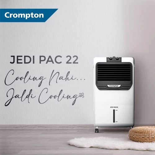 Crompton Jedi PAC Air Cooler- 22L Honeycomb pads White & Black