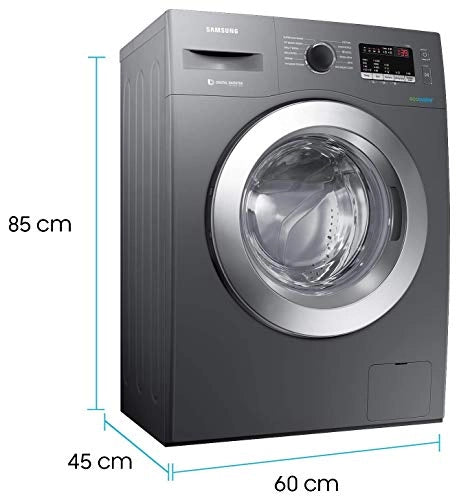 Samsung 6.5 Kg Inverter 5 star Fully-Automatic Front Loading Washing Machine (WW66R22EK0X/TL, Inox Grey, Hygiene steam)