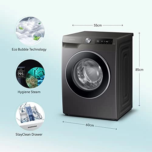 Samsung 9 Kg 5 Star Wi-Fi Inverter Fully-Automatic Front Loading Washing Machine (WW90T604DLN1TL, Inox, In-Built Heater)