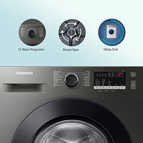 Samsung 8 Kg 5 Star Inverter Fully-Automatic Front Loading Washing Machine (WW80T4040CX1TL, Inox, In-Built Heater)